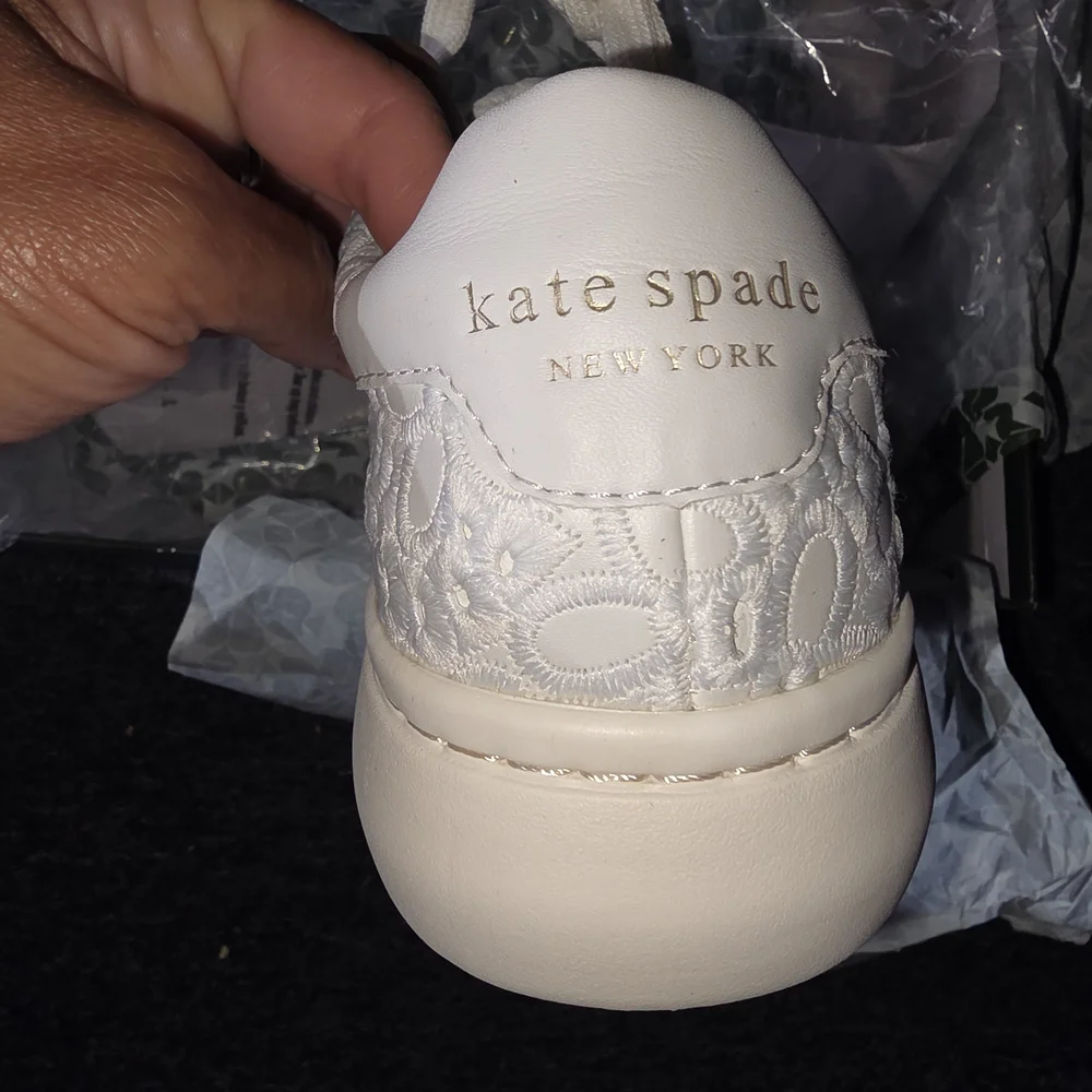 Kate Spade White Lace Sneakers